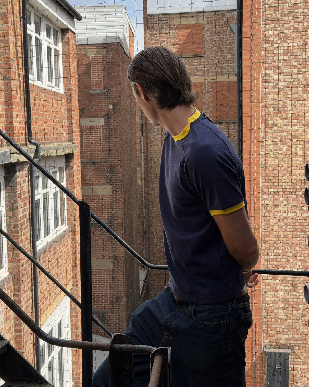 Ringer Tee - Navy / Yellow