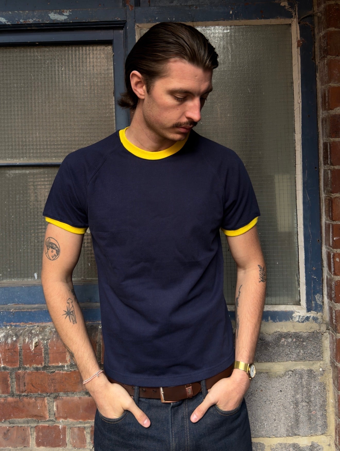 Ringer Tee -Navy