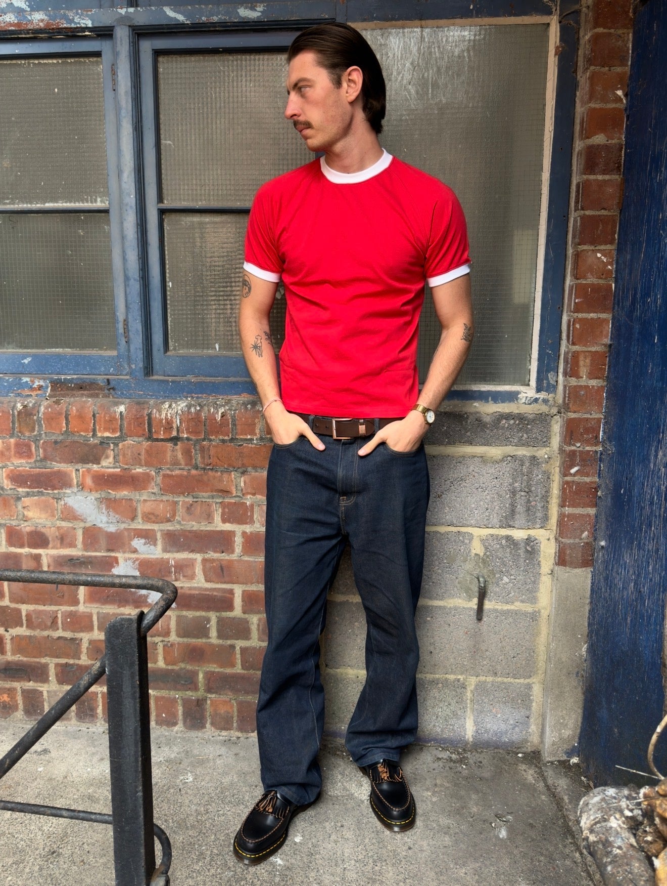 Ringer Tee -Red