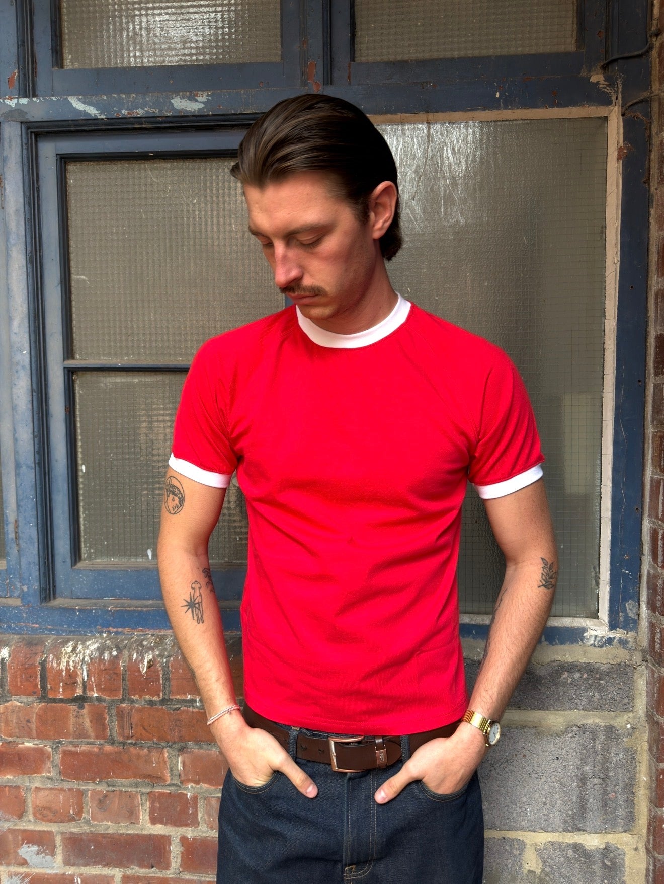 Ringer Tee -Red