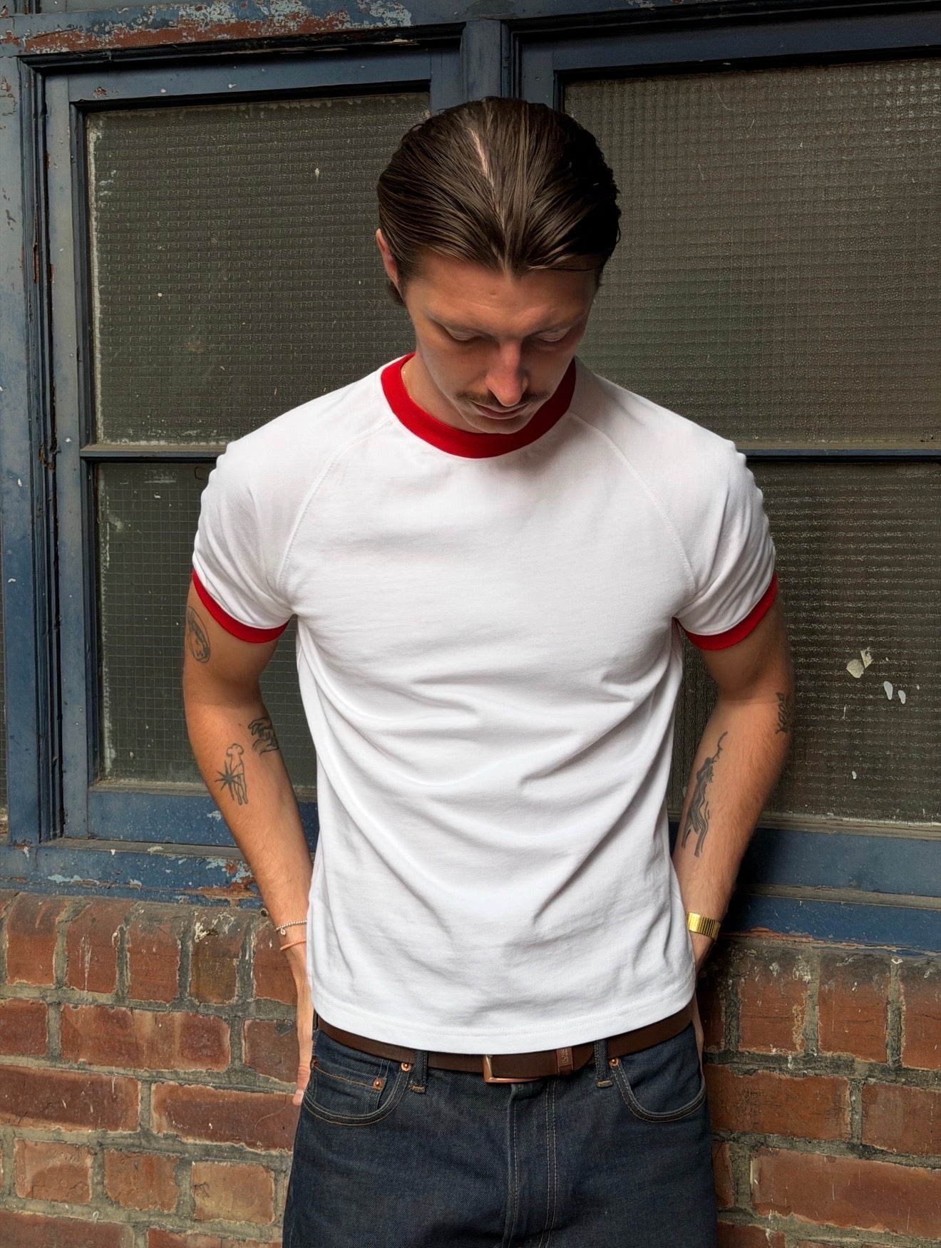 Ringer Tee - White