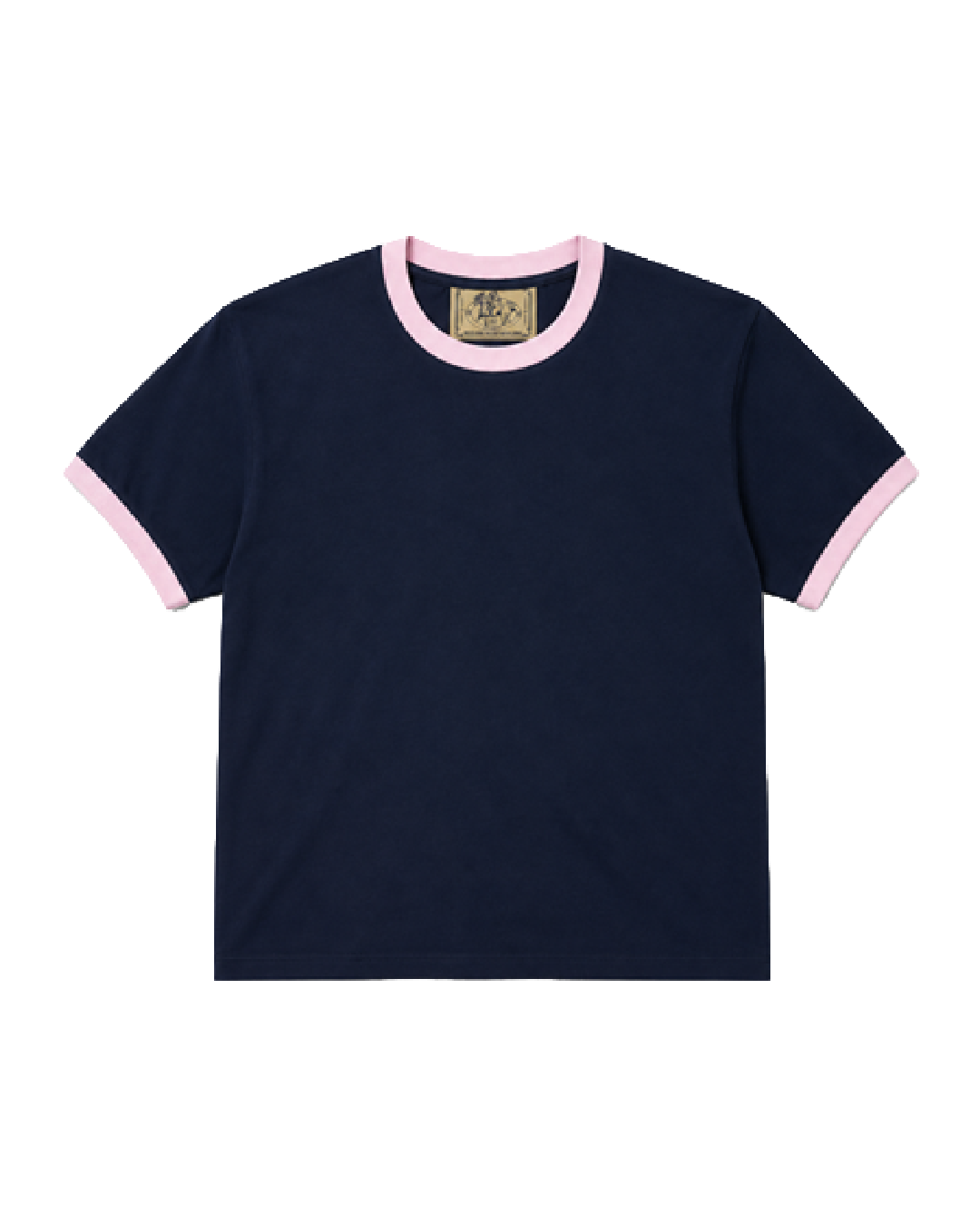 Ringer Tee - Navy / Pale Pink